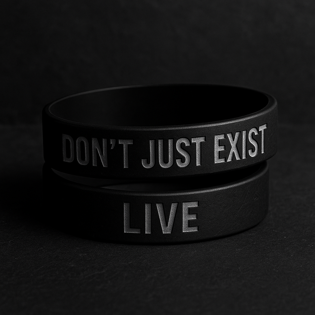 IRON CODE Silicone Wristband – “Don’t Just Exist. Live.”
