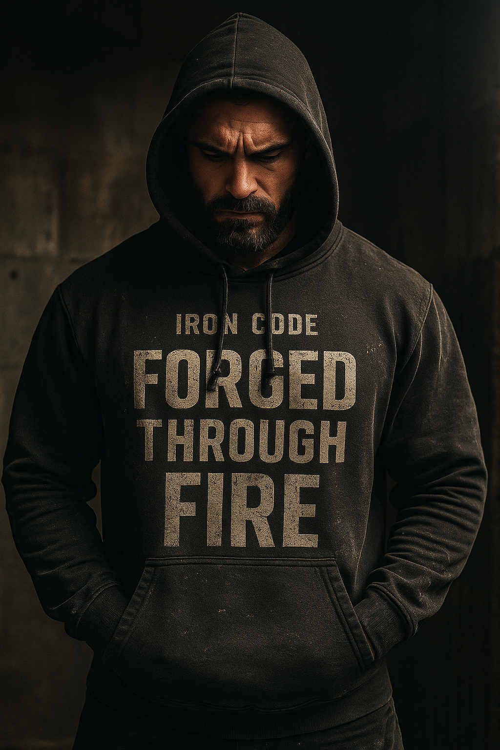 IRON CODE Hoodie – Forged Through Fire Edition